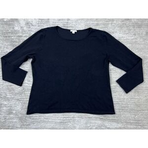 Est 1946 Top Womens Extra Large Black Pullover Long Sleeve Rayon Nylon
